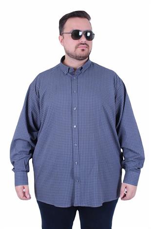 Starbattal Erkek Büyük Beden Pitikareli Cepsiz Gömlek 11358 GRI