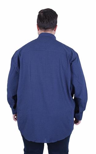 Starbattal Erkek Büyük Beden Pitikareli Cepsiz Gömlek 11358 LACIVERT