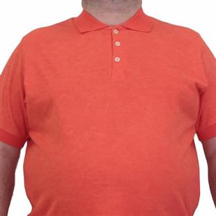 Starbattal Erkek Büyük Beden Polo Yaka Mat Baskılı Tişört 24451 Nar Çiçeği