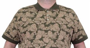 Starbattal Erkek Büyük Beden Polo Yaka Tişört Hawai 24455 Askeri Yeşil