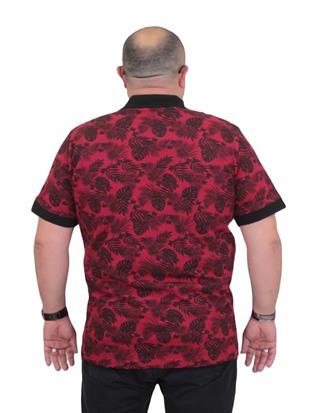 Starbattal Erkek Büyük Beden Polo Yaka Tişört Hawai 24455 BORDO