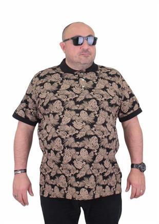 Starbattal Erkek Büyük Beden Polo Yaka Tişört Hawai 24455 SIYAH