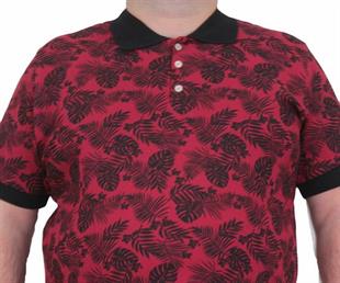 Starbattal Erkek Büyük Beden Polo Yaka Tişört Hawai 24455 BORDO