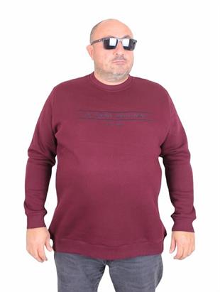 Starbattal Erkek Büyük Beden Sıfır Yaka 3ip Sweat Original 24203 MURDUM