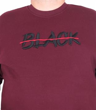 Starbattal Erkek Büyük Beden Sıfır Yaka 3ip Sweat Black 24202 MURDUM