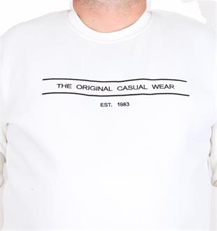 Starbattal Erkek Büyük Beden Sıfır Yaka 3ip Sweat Original 24203 EKRU