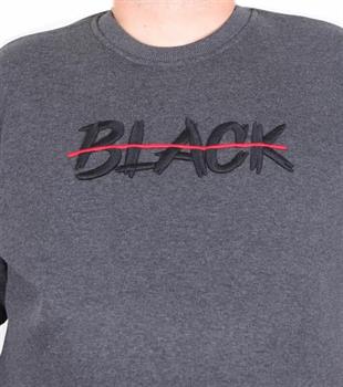 Starbattal Erkek Büyük Beden Sıfır Yaka 3ip Sweat Black 24202 ANTRASİT MELANJ