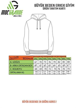Starbattal Erkek Büyük Beden Sıfır Yaka 3ip Sweat Original 24203 GRI MELANJ