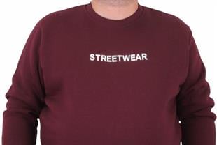 Starbattal Erkek Büyük Beden Sıfır Yaka Sweat Streetwear 23206 MURDUM