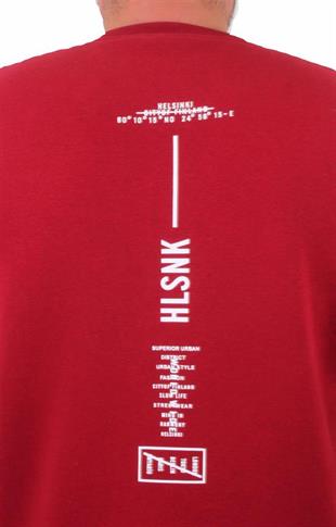 Starbattal Erkek Büyük Beden Sıfır Yaka Sweat Hlsnk 23204 BORDO