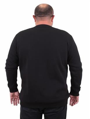 Starbattal Erkek Büyük Beden Sıfır Yaka Sweat Conture Club 23203 SIYAH
