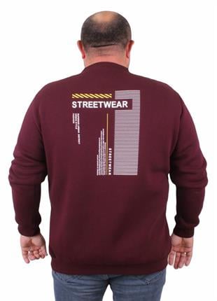 Starbattal Erkek Büyük Beden Sıfır Yaka Sweat Streetwear 23206 MURDUM