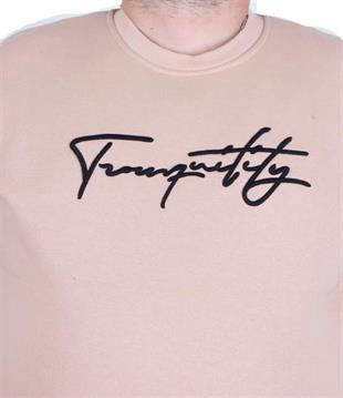 Starbattal Erkek Büyük Beden Sıfır Yaka Sweat Twenty 24200 BEJ