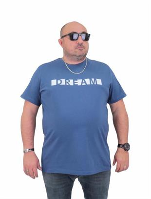 Starbattal Erkek Büyük Beden Sıfır Yaka Tişört Dream 24140 INDIGO