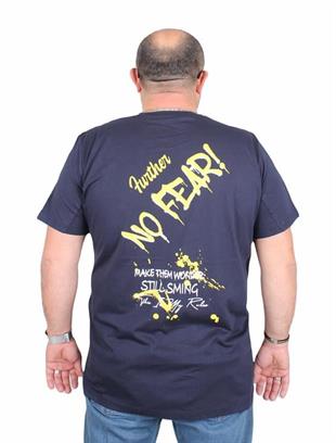 Starbattal Erkek Büyük Beden Sıfır Yaka Tişört No Fear 25143 LACIVERT