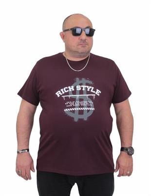 Starbattal Erkek Büyük Beden Sıfır Yaka Tişört Rich Style 24137 MURDUM