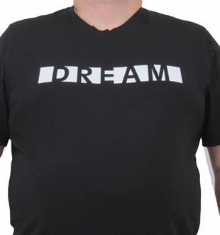 Starbattal Erkek Büyük Beden Sıfır Yaka Tişört Dream 24140 SIYAH