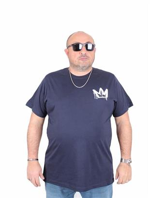 Starbattal Erkek Büyük Beden Sıfır Yaka Tişört King 25141 LACIVERT