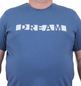 Starbattal Erkek Büyük Beden Sıfır Yaka Tişört Dream 24140 INDIGO