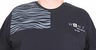 Starbattal Erkek Büyük Beden Sıfır Yaka Tişört Want 25160 SIYAH