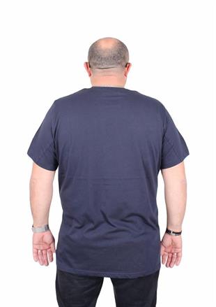 Starbattal Erkek Büyük Beden Sıfır Yaka Tişört California 25145 LACIVERT