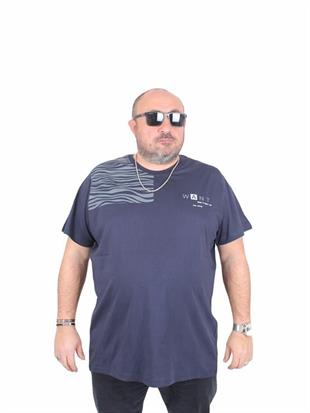 Starbattal Erkek Büyük Beden Sıfır Yaka Tişört Want 25160 LACIVERT
