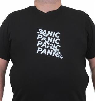 Starbattal Erkek Büyük Beden Sıfır Yaka Tişört Panic 24135 SIYAH