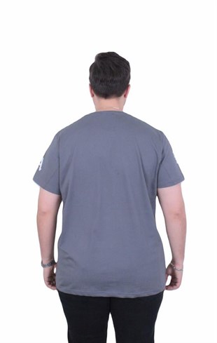 Starbattal Erkek Büyük Beden Sıfır Yaka Tişört The Bronx Street 26137 FUME