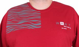 Starbattal Erkek Büyük Beden Sıfır Yaka Tişört Want 25160 BORDO