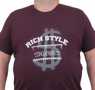 Starbattal Erkek Büyük Beden Sıfır Yaka Tişört Rich Style 24137 MURDUM