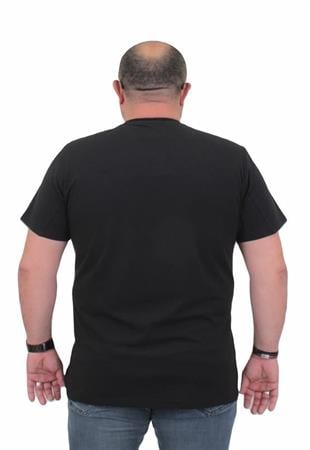 Starbattal Erkek Büyük Beden Sıfır Yaka Tişört Dream 24140 SIYAH
