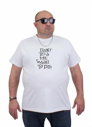 Starbattal Erkek Büyük Beden Sıfır Yaka Tişört Cool Boys 24125 BEYAZ