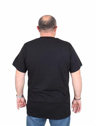 Starbattal Erkek Büyük Beden Sıfır Yaka Tişört Stay Strong 25159 SIYAH