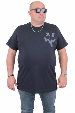 Starbattal Erkek Büyük Beden Sıfır Yaka Tişört New Generation 24130 LACIVERT