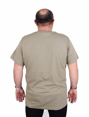 Starbattal Erkek Büyük Beden Sıfır Yaka Tişört Different 25148 HAKI