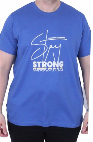 Starbattal Erkek Büyük Beden Sıfır Yaka Tişört Strong 26131 SAKS