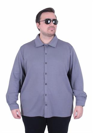 Starbattal Erkek Büyük Beden Uzun Kollu Gömlek 25727 FUME