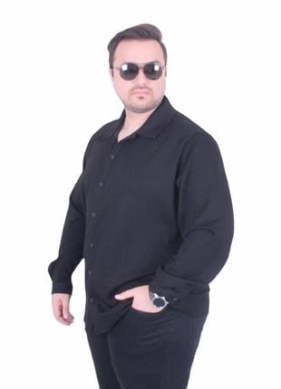 Starbattal Erkek Büyük Beden Uzun Kollu Gömlek 25727 SIYAH