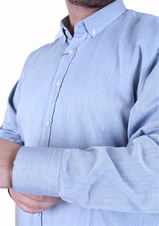 Starbattal Erkek Büyük Beden Yaka Düğmeli Cepsiz Gömlek 11357 GRI