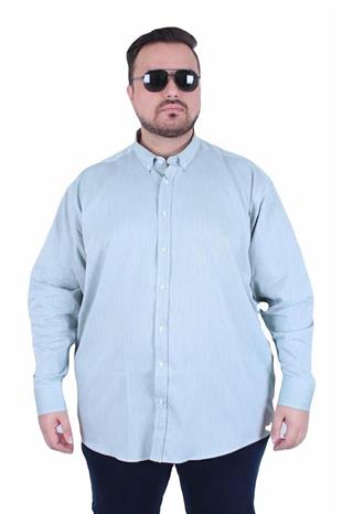 Starbattal Erkek Büyük Beden Yaka Düğmeli Cepsiz Gömlek 11357 YESIL