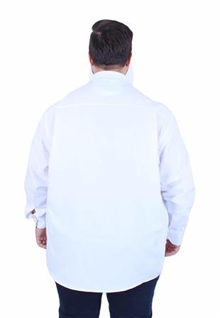 Starbattal Erkek Büyük Beden Yaka Düğmeli Cepsiz Gömlek 11357 BEYAZ