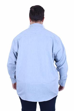 Starbattal Erkek Büyük Beden Yaka Düğmeli Cepsiz Gömlek 11357 GRI