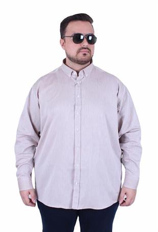 Starbattal Erkek Büyük Beden Yaka Düğmeli Cepsiz Gömlek 11357 S.KAHVE