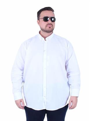 Starbattal Erkek Büyük Beden Yaka Düğmeli Cepsiz Gömlek 11357 BEYAZ