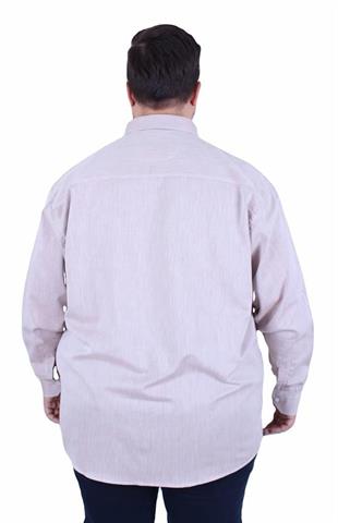 Starbattal Erkek Büyük Beden Yaka Düğmeli Cepsiz Gömlek 11357 S.KAHVE