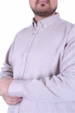 Starbattal Erkek Büyük Beden Yaka Düğmeli Cepsiz Gömlek 11357 S.KAHVE