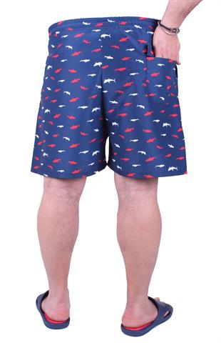 Erkek Büyük Beden Deniz Şortu Shark 23676 LACIVERT