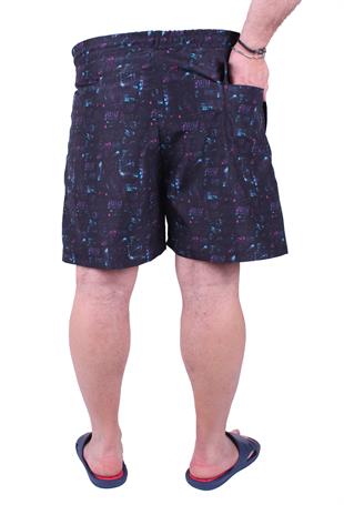 Erkek Büyük Beden Deniz Şortu NK 23673 SIYAH