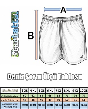 Erkek Büyük Beden Deniz Şortu BSS 26603 SAKS