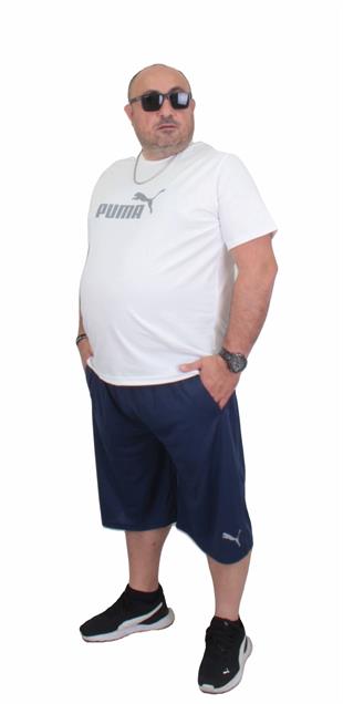 Erkek Büyük Beden Kapri-Kolsuz Tişört Takım PM TK721 Marin